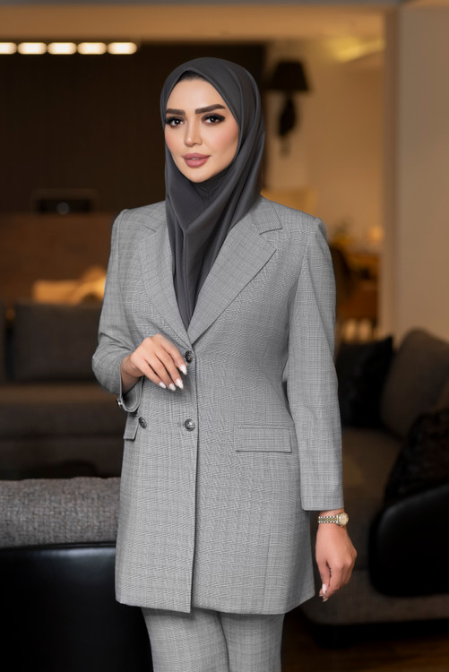 مانتو و شلوار فاستونی چهارخانه کد B-32