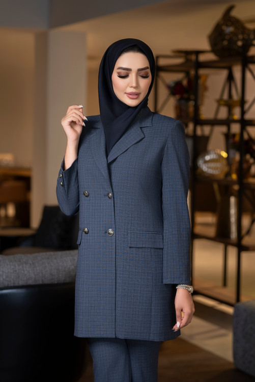 مانتو و شلوار فاستونی چهارخانه کد B-32